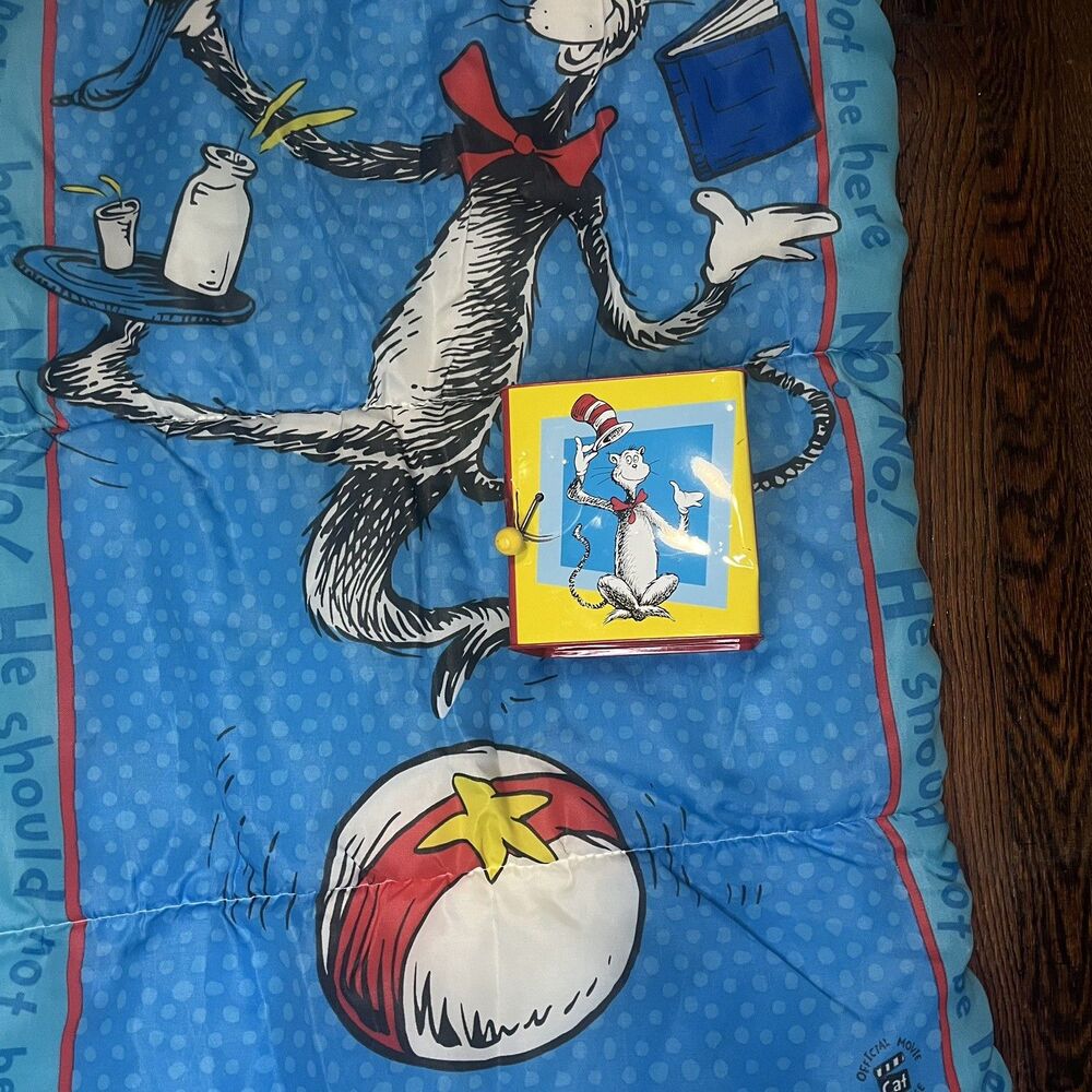2002 Dr. Seuss Cat In The Hat Jack In The Box Blanket Official Movie Merchandise